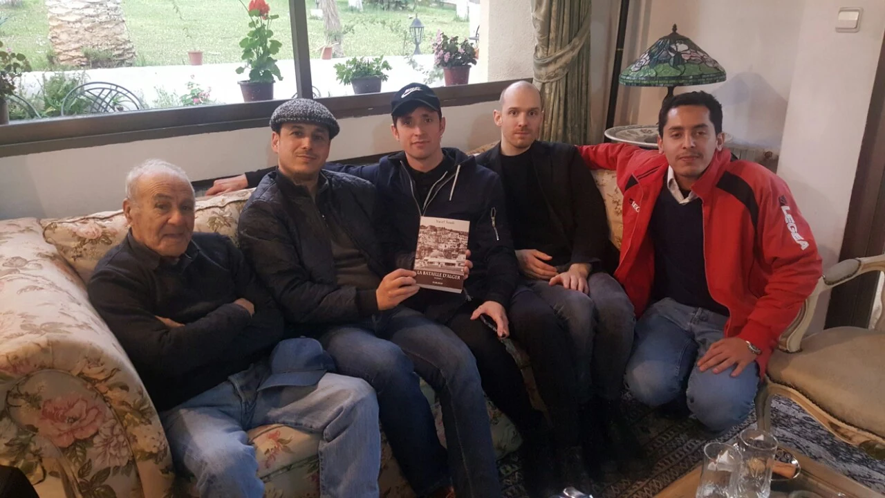 Saadi Yacef and Ryan Mahan, a member of the Algiers band