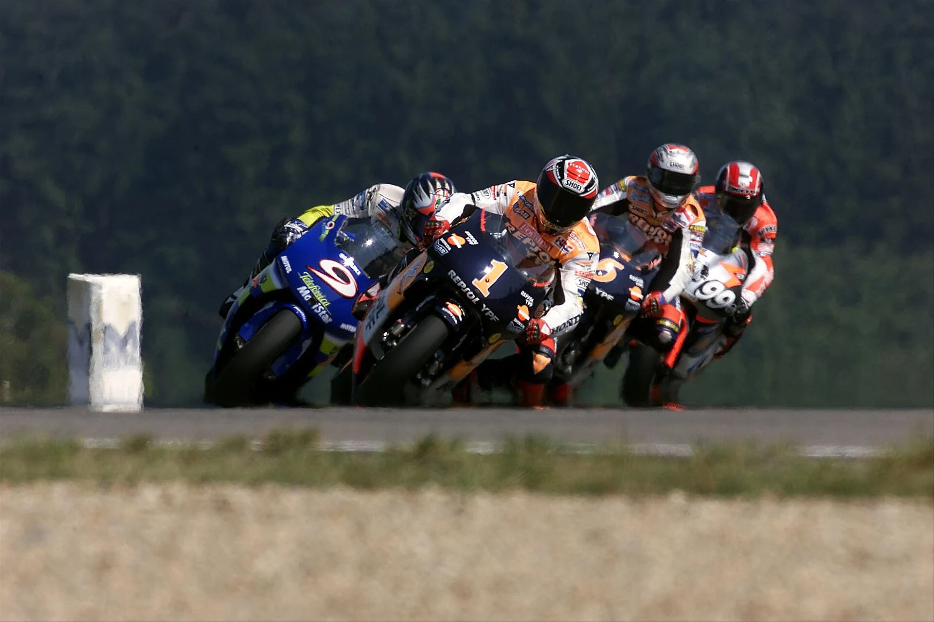 Àlex Crivillé, Nobuatsu Aoki, Sete Gibernau and Jeremy McWilliams 2000